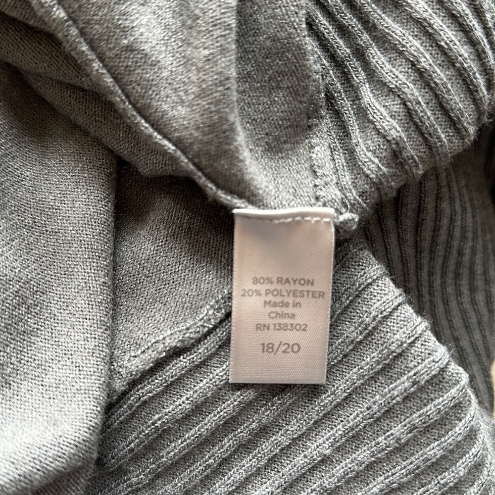 Avenue Gray Open Front Cardigan (Size 18/20) - Picture 10 of 12